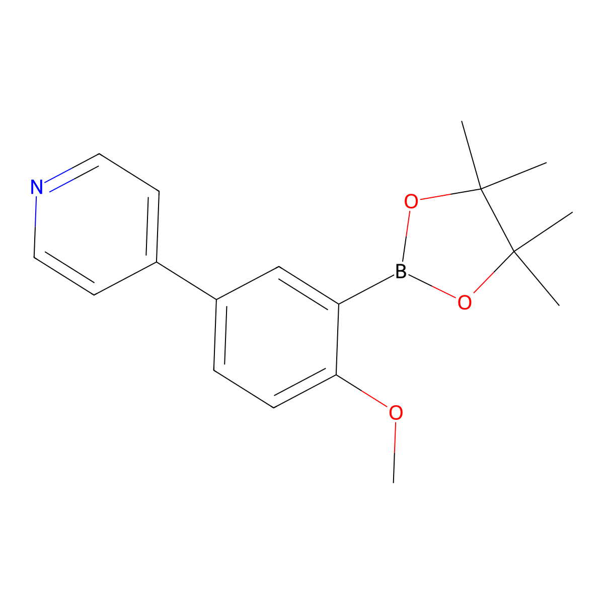 4-(4-Methoxy-3-(4,4,5,5-tetramethyl-1,3,2-dioxaborolan-2-YL)phenyl)pyridine molecular structure, CAS 3068481-19-3
