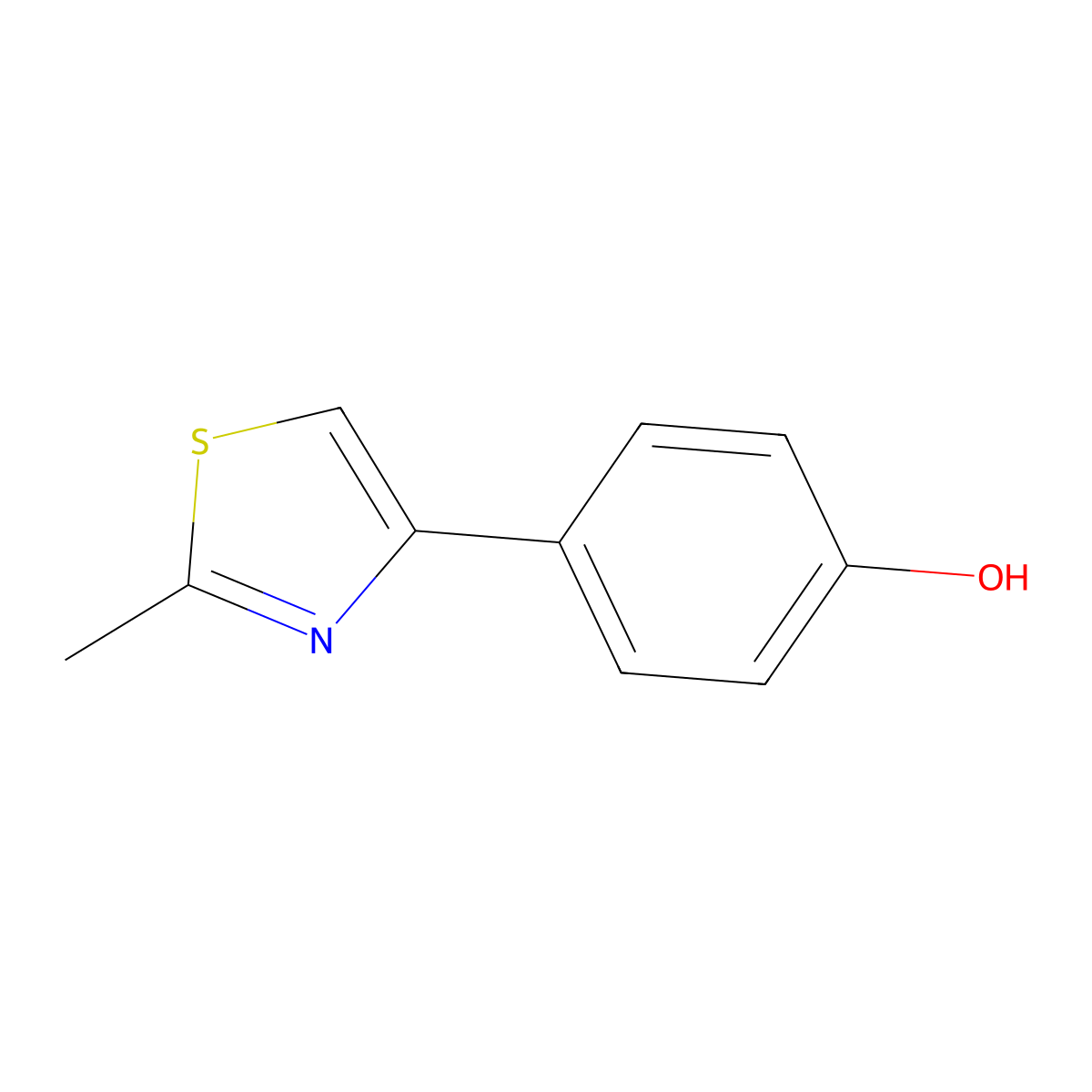 4-(2-Methyl-1,3-thiazol-4-yl)phenol molecular structure, CAS 30686-73-8