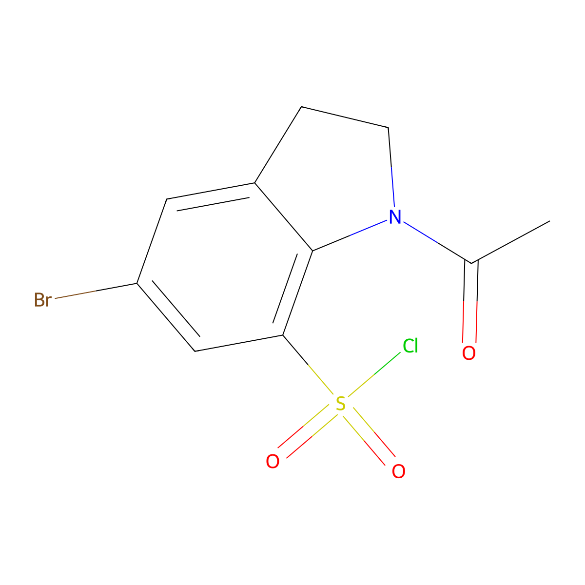 1-Acetyl-5-bromo-2,3-dihydro-1H-indole-7-sulfonyl chloride molecular structure, CAS 30691-46-4