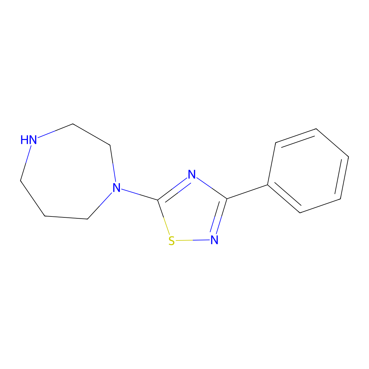 5-(1,4-Diazepan-1-yl)-3-phenyl-1,2,4-thiadiazole molecular structure, CAS 306934-71-4