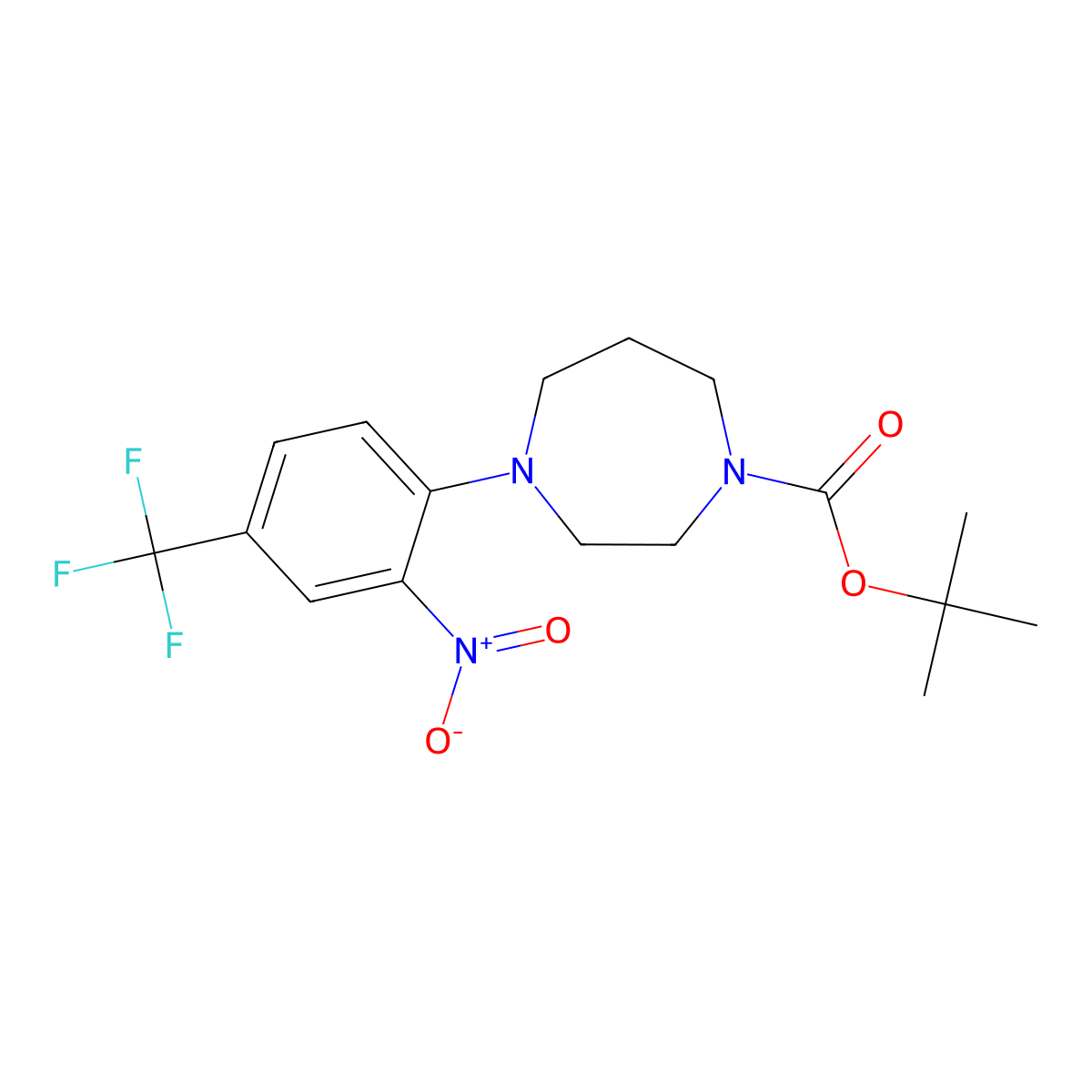 Tert-butyl 4-[2-nitro-4-(trifluoromethyl)phenyl]-1,4-diazepane-1-carboxylate molecular structure, CAS 306934-72-5
