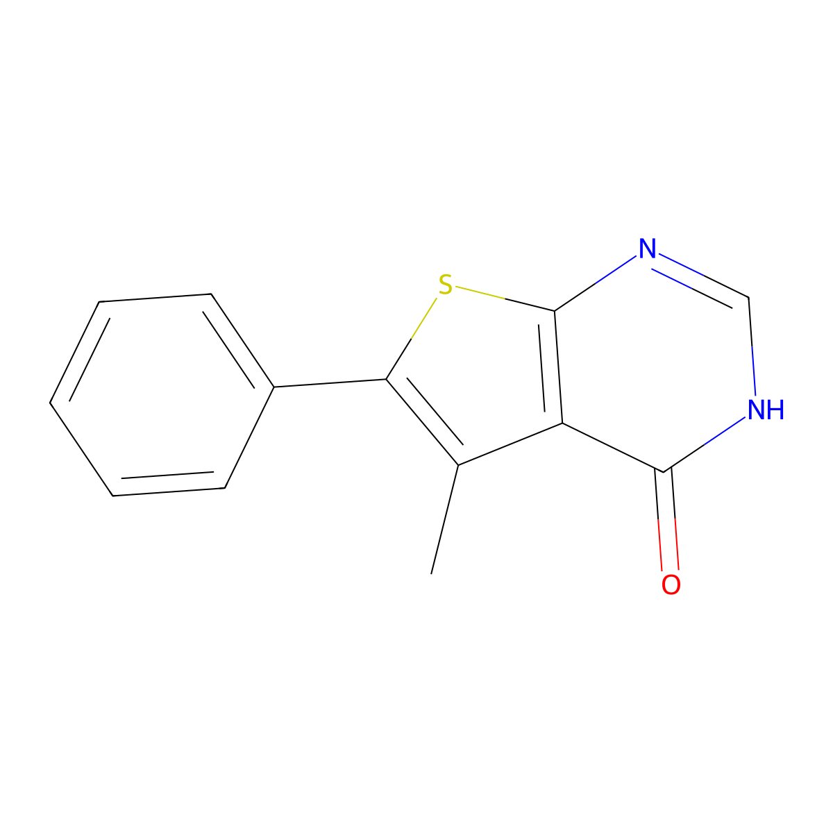 5-Methyl-6-phenylthieno[2,3-d]pyrimidin-4(1H)-one molecular structure, CAS 306934-76-9