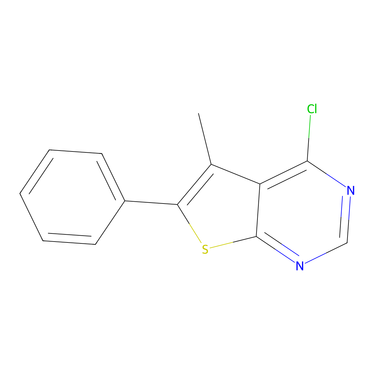 4-Chloro-5-methyl-6-phenylthieno[2,3-d]pyrimidine molecular structure, CAS 306934-78-1