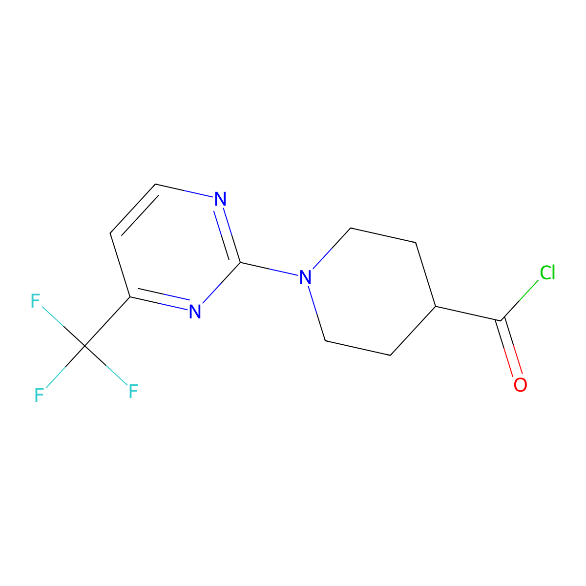 1-[4-(Trifluoromethyl)pyrimidin-2-yl]piperidine-4-carbonyl chloride molecular structure, CAS 306934-79-2