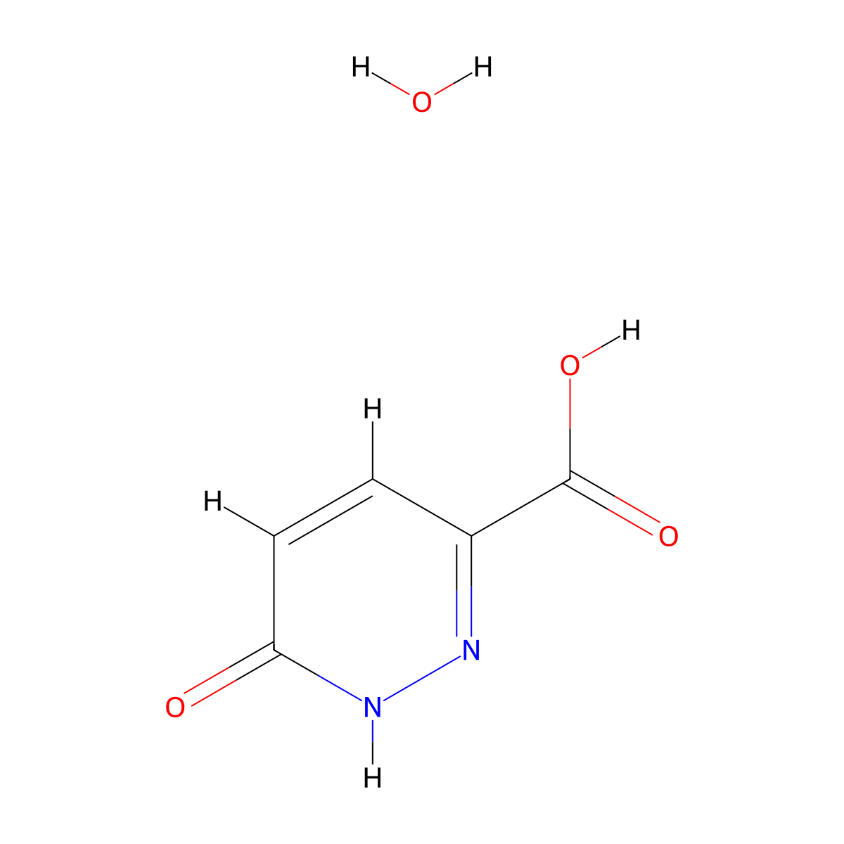 6-Hydroxy-3-pyridazinecarboxylic acid monohydrate molecular structure, CAS 306934-80-5