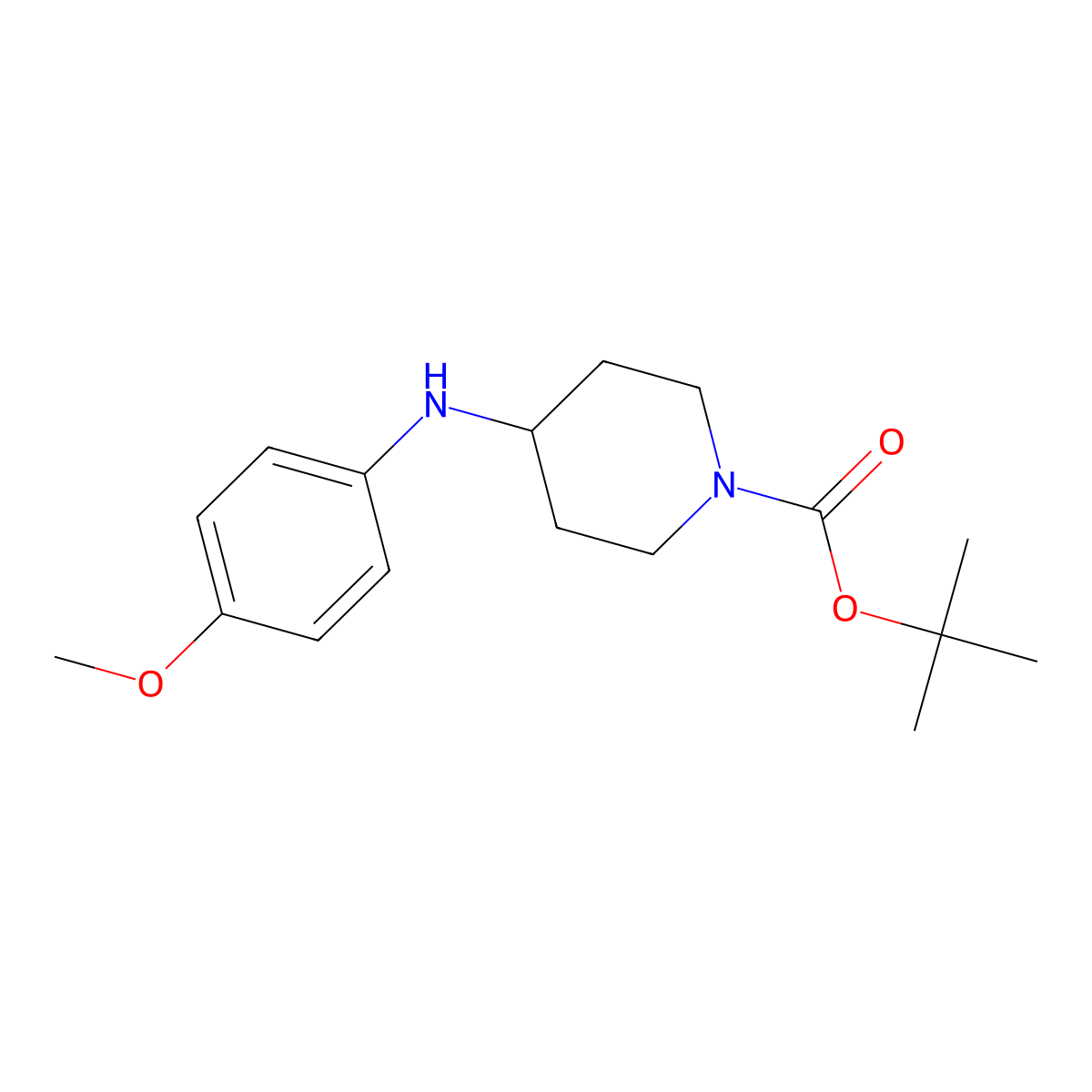 tert-butyl 4-(4-methoxyanilino)tetrahydro-1(2H)-pyridinecarboxylate molecular structure, CAS 306934-84-9