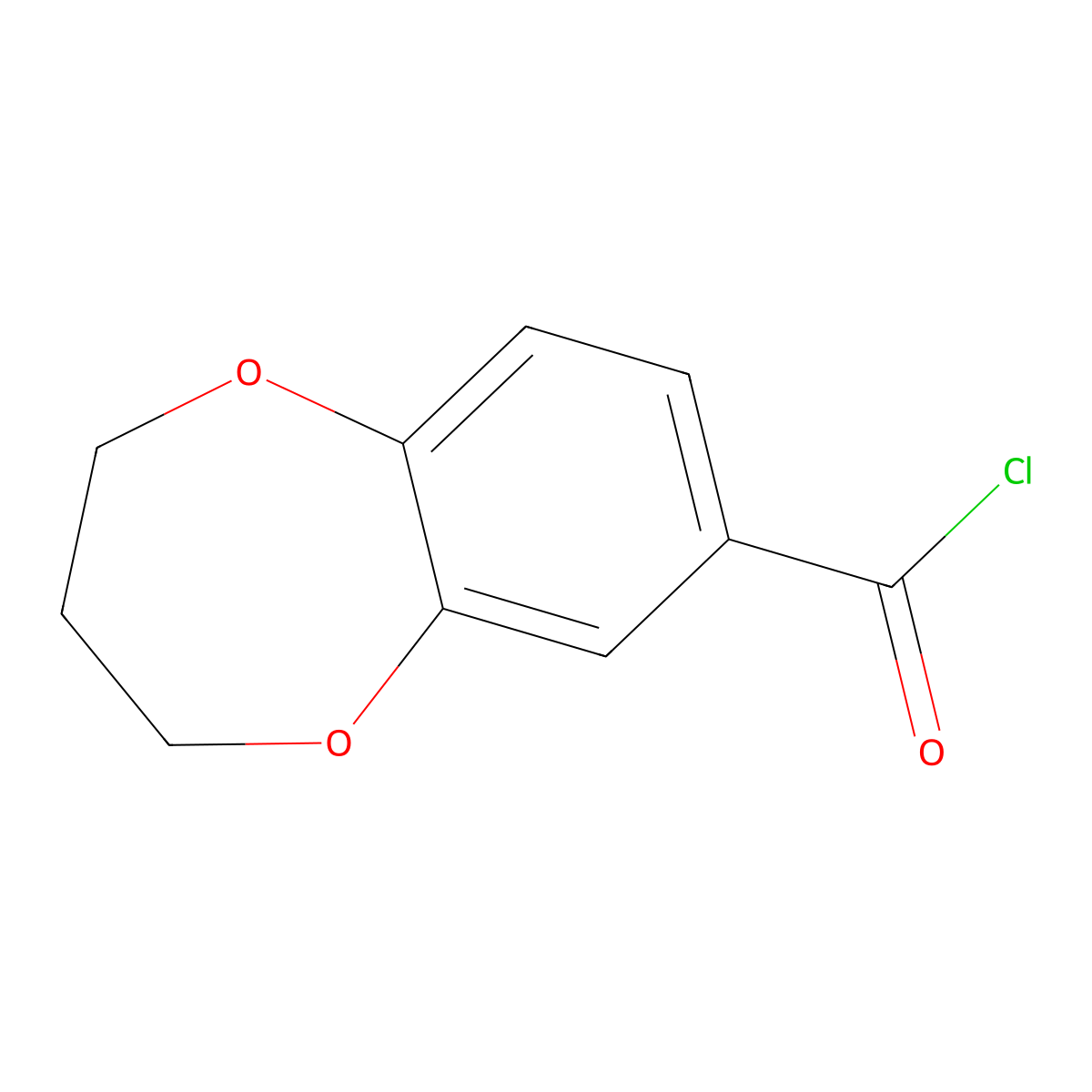3,4-dihydro-2H-1,5-benzodioxepine-7-carbonyl chloride molecular structure, CAS 306934-86-1