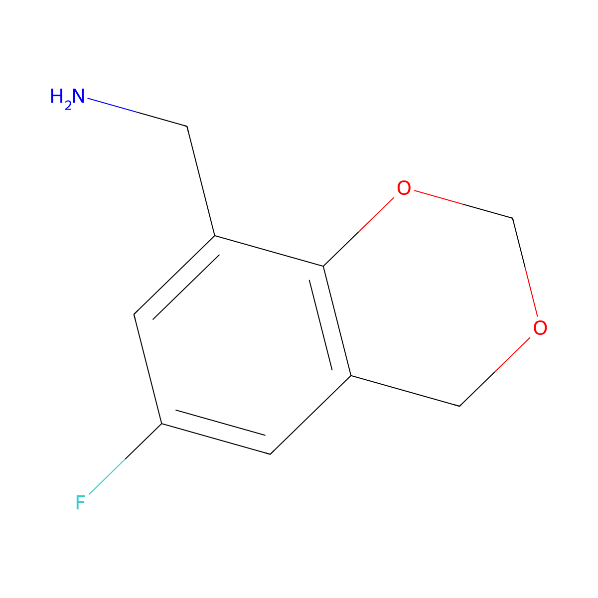 (6-fluoro-4H-1,3-benzodioxin-8-yl)methylamine molecular structure, CAS 306934-88-3
