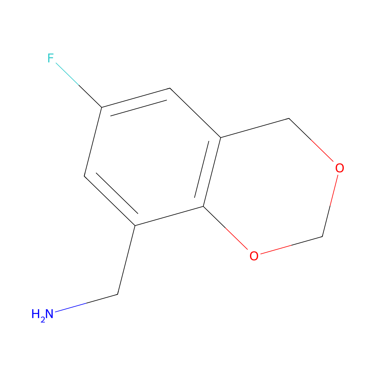(6-fluoro-4H-1,3-benzodioxin-8-yl)methylamine molecular structure, CAS 306934-88-3