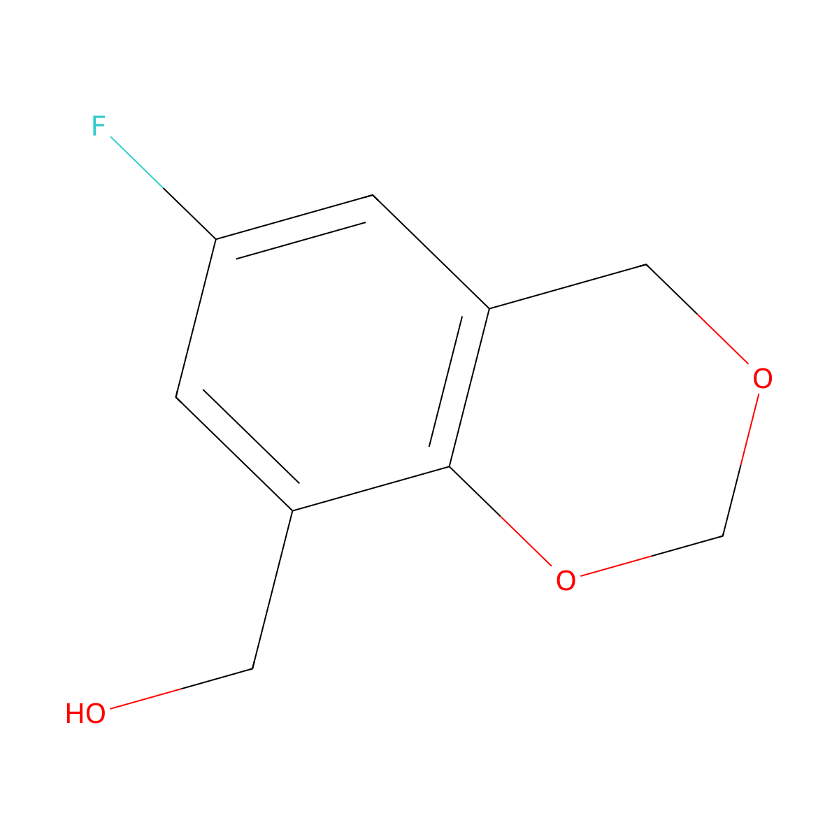 (6-fluoro-4H-1,3-benzodioxin-8-yl)methanol molecular structure, CAS 306934-89-4