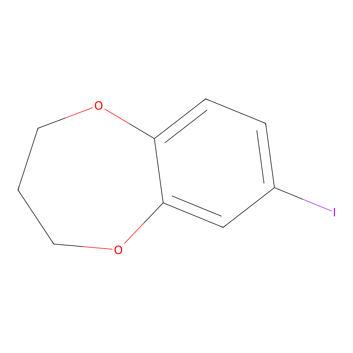 7-iodo-3,4-dihydro-2H-1,5-benzodioxepine molecular structure, CAS 306934-90-7
