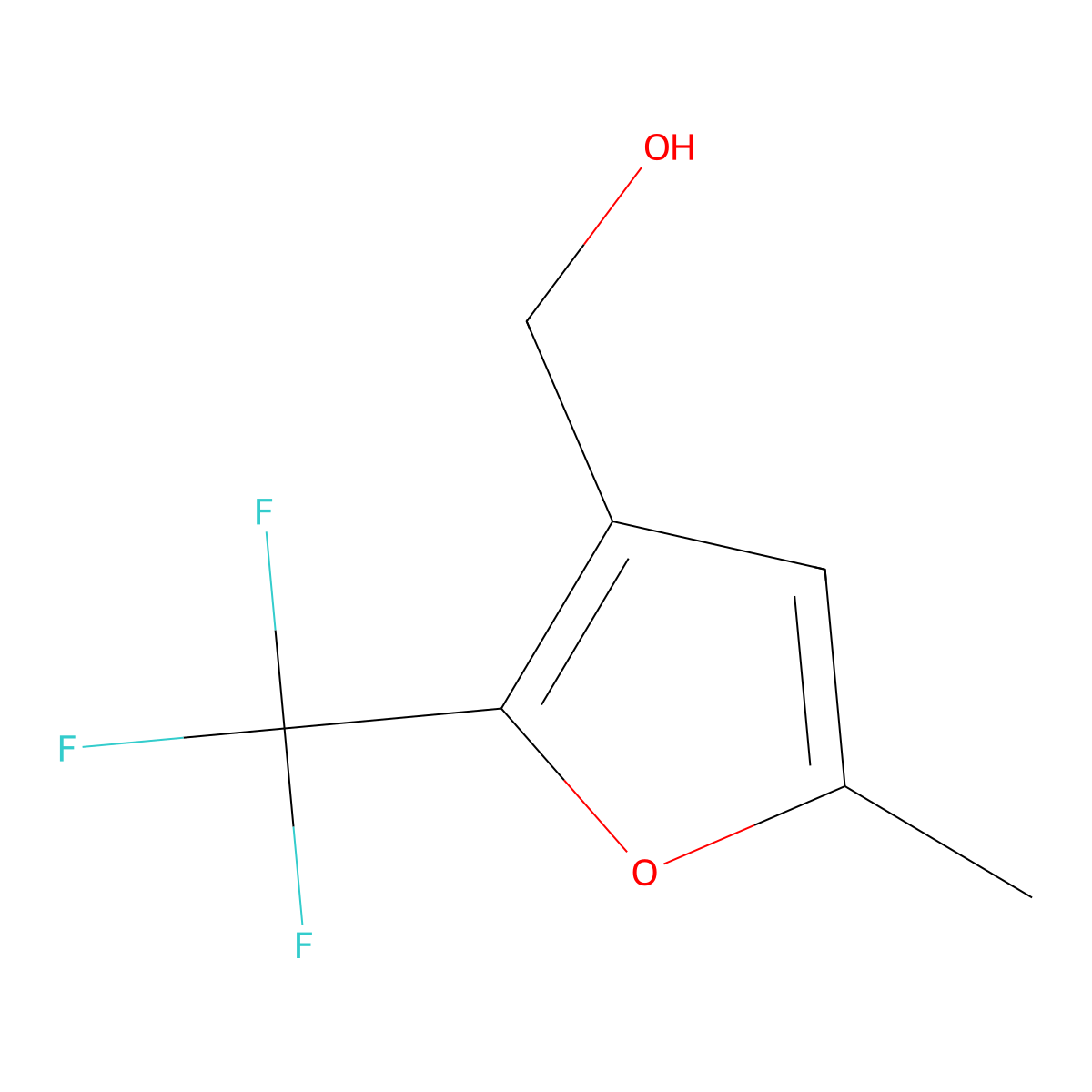 5-Methyl-2-(trifluoromethyl)-3-furanmethanol molecular structure, CAS 306935-04-6