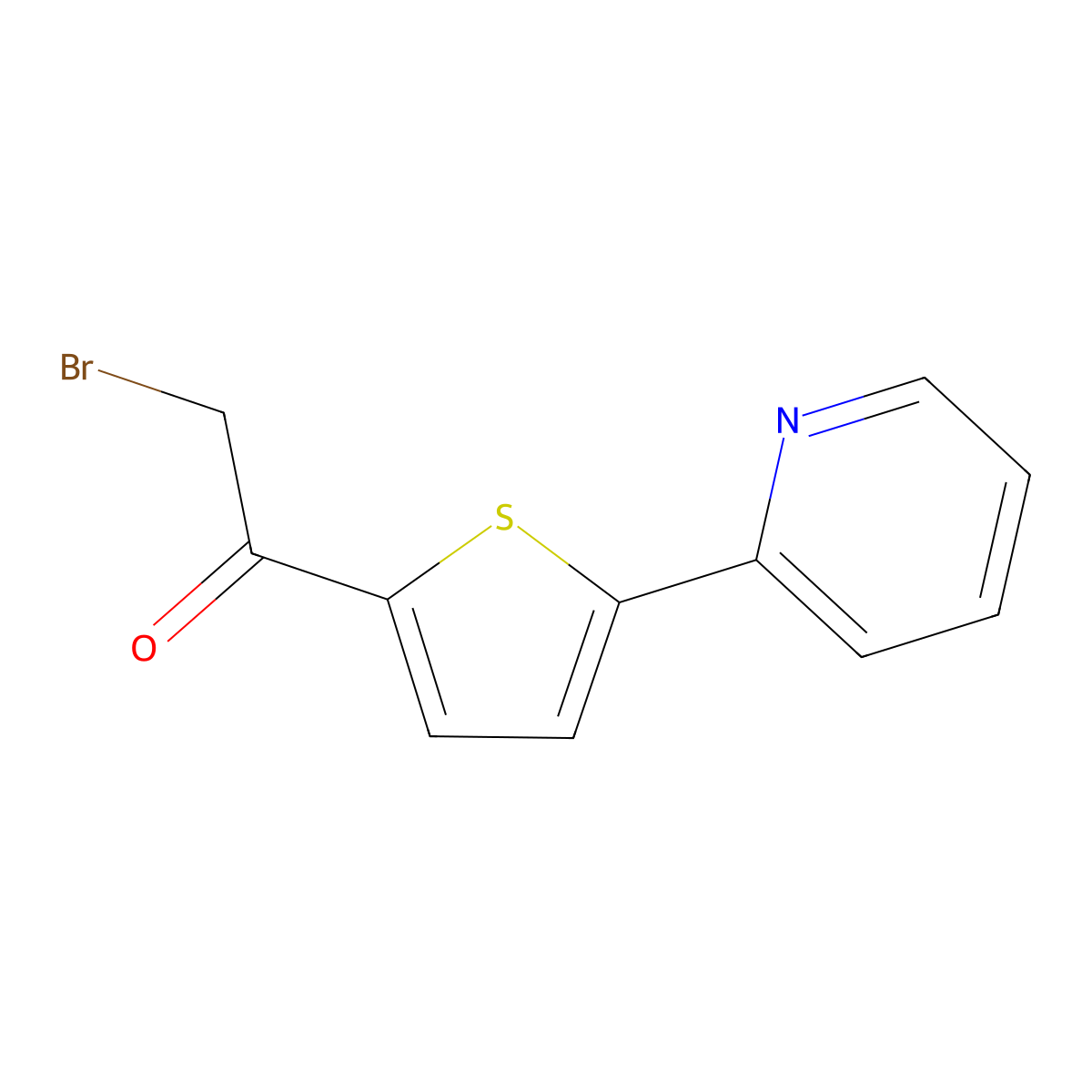 2-Bromo-1-(5-pyridin-2-yl-thiophen-2-yl)-ethanone molecular structure, CAS 306935-06-8