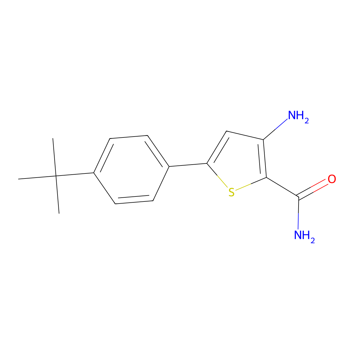 3-Amino-5-[4-(tert-butyl)phenyl]thiophene-2-carboxamide molecular structure, CAS 306935-13-7