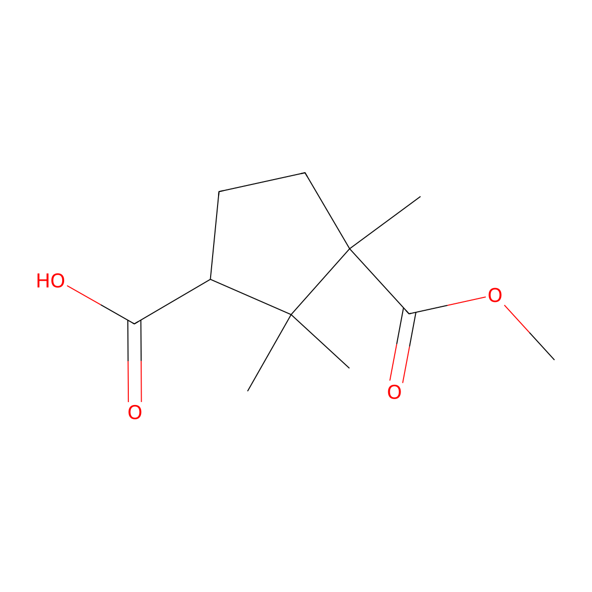 3-(Methoxycarbonyl)-2,2,3-trimethylcyclopentane-1-carboxylic acid molecular structure, CAS 306935-16-0