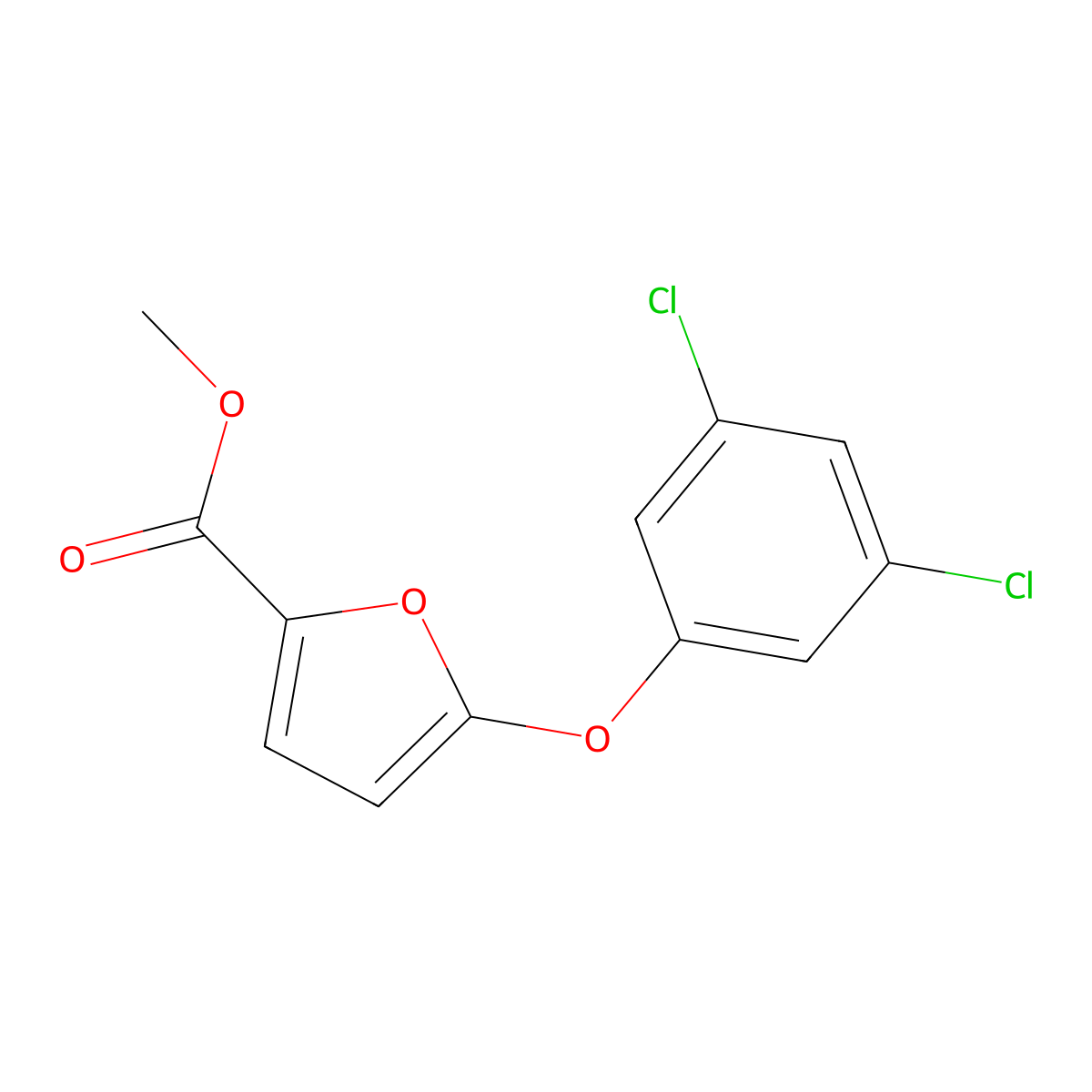 Methyl 5-(3,5-dichlorophenoxy)-2-furoate molecular structure, CAS 306935-18-2