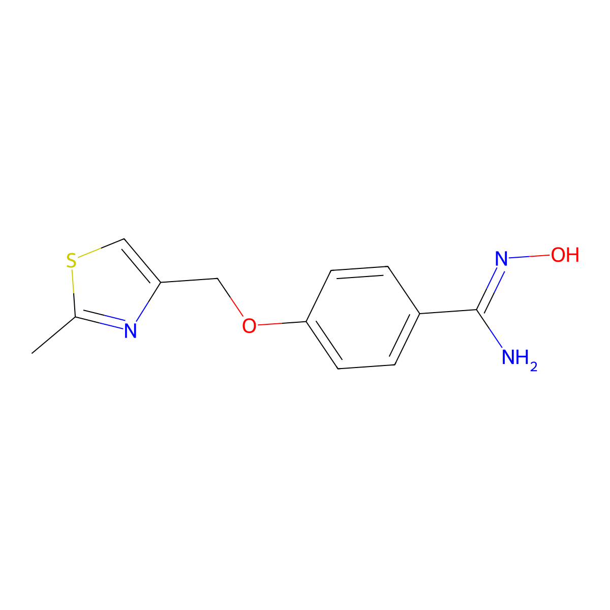 N'-hydroxy-4-[(2-methyl-1,3-thiazol-4-yl)methoxy]benzenecarboximidamide molecular structure, CAS 306935-19-3