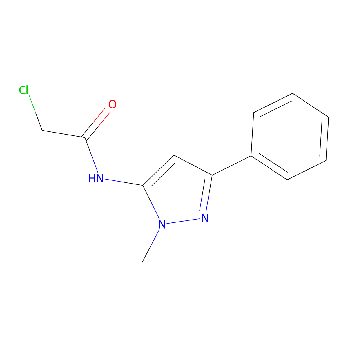 N1-(1-Methyl-3-phenyl-1H-pyrazol-5-yl)-2-chloroacetamide molecular structure, CAS 306935-25-1