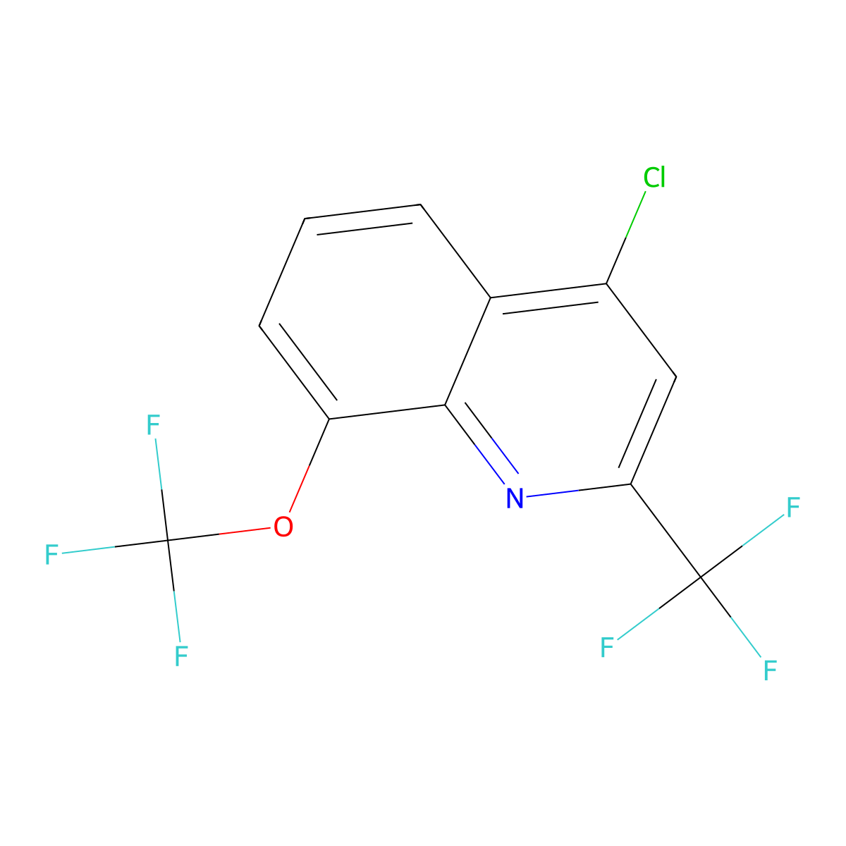 4-Chloro-8-(trifluoromethoxy)-2-(trifluoromethyl)quinoline molecular structure, CAS 306935-27-3