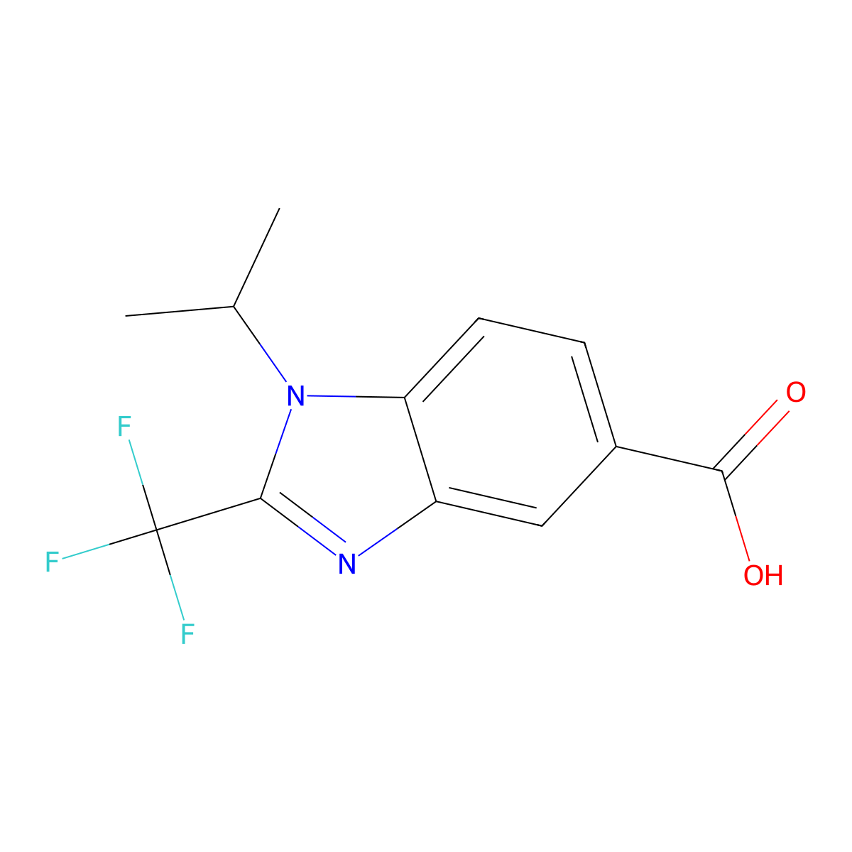 1-(Propan-2-yl)-2-(trifluoromethyl)-1H-benzimidazole-5-carboxylic acid molecular structure, CAS 306935-42-2