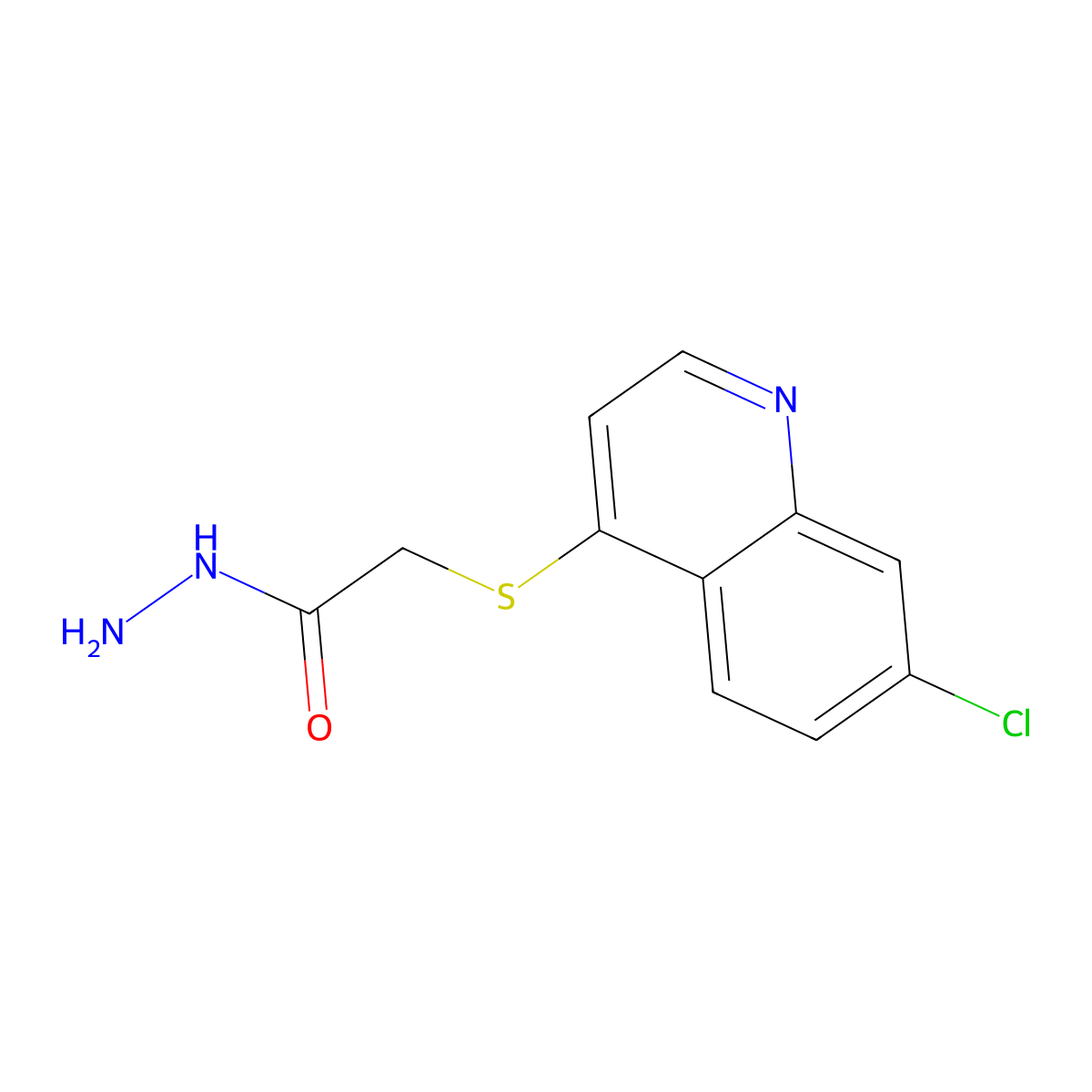 2-[(7-Chloroquinolin-4-yl)thio]acetohydrazide molecular structure, CAS 306935-50-2