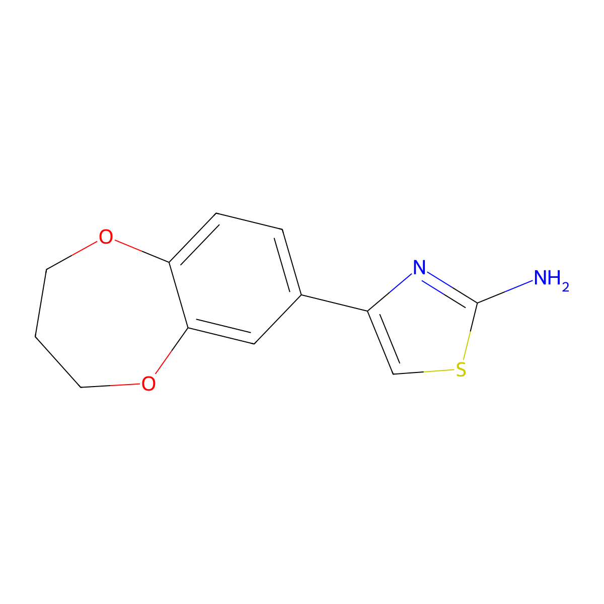 4-(3,4-dihydro-2H-1,5-benzodioxepin-7-yl)-1,3-thiazol-2-amine molecular structure, CAS 306935-51-3