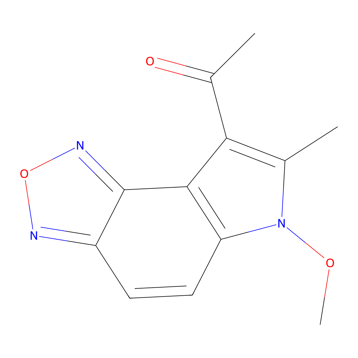 1-(6-Methoxy-7-methyl-6H-[1,2,5]oxadiazolo[3,4-e]indol-8-yl)ethan-1-one molecular structure, CAS 306935-64-8