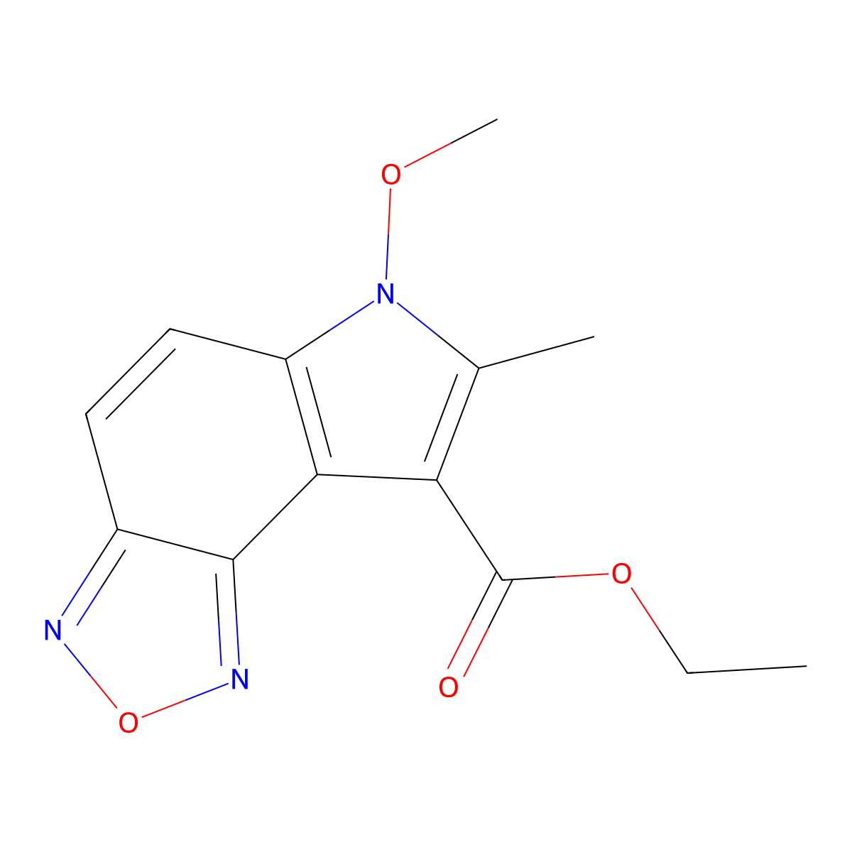 Ethyl 6-methoxy-7-methyl-6H-[1,2,5]oxadiazolo[3,4-E]indole-8-carboxylate molecular structure, CAS 306935-65-9