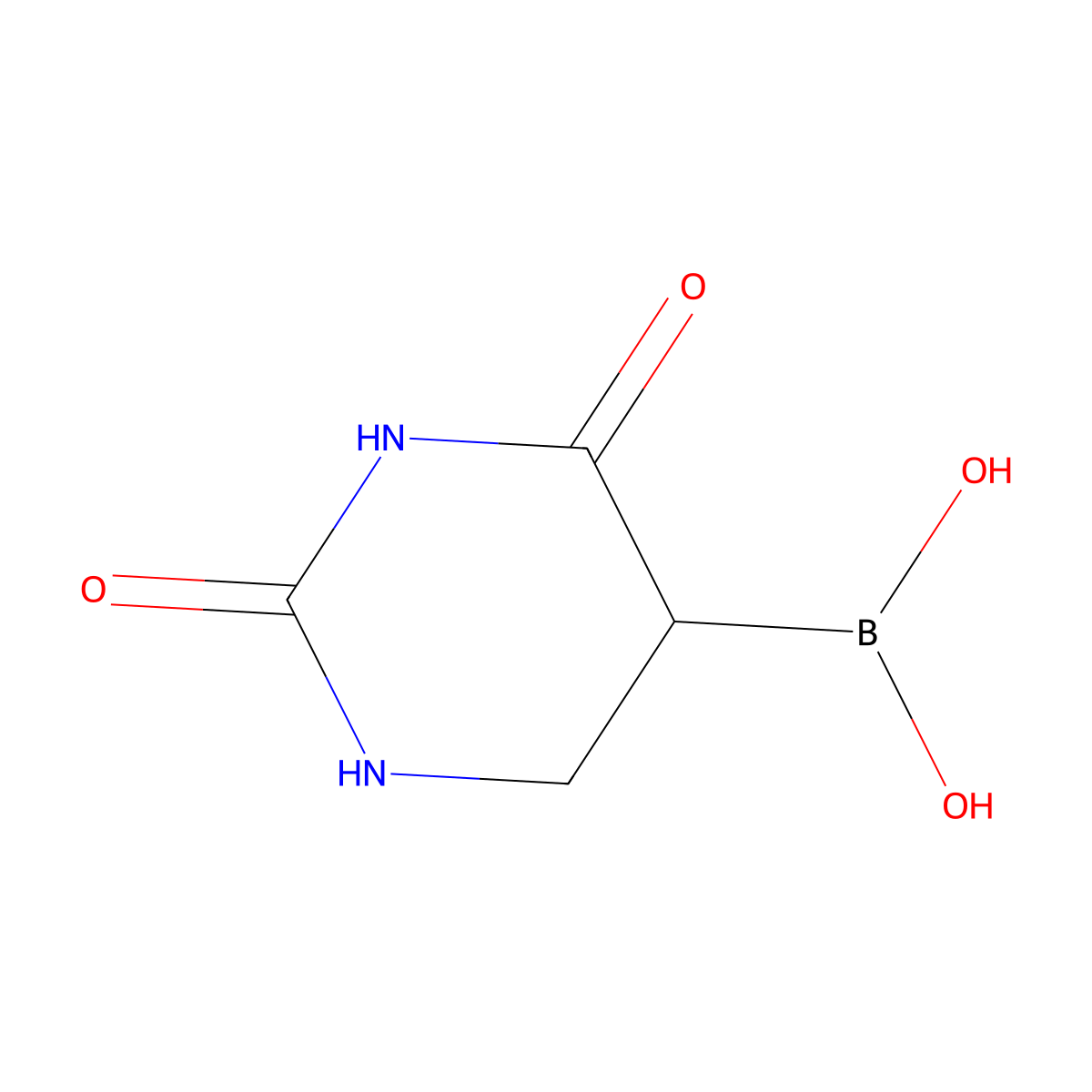 (2,4-Dioxohexahydropyrimidin-5-yl)boronic acid molecular structure, CAS 306935-91-1