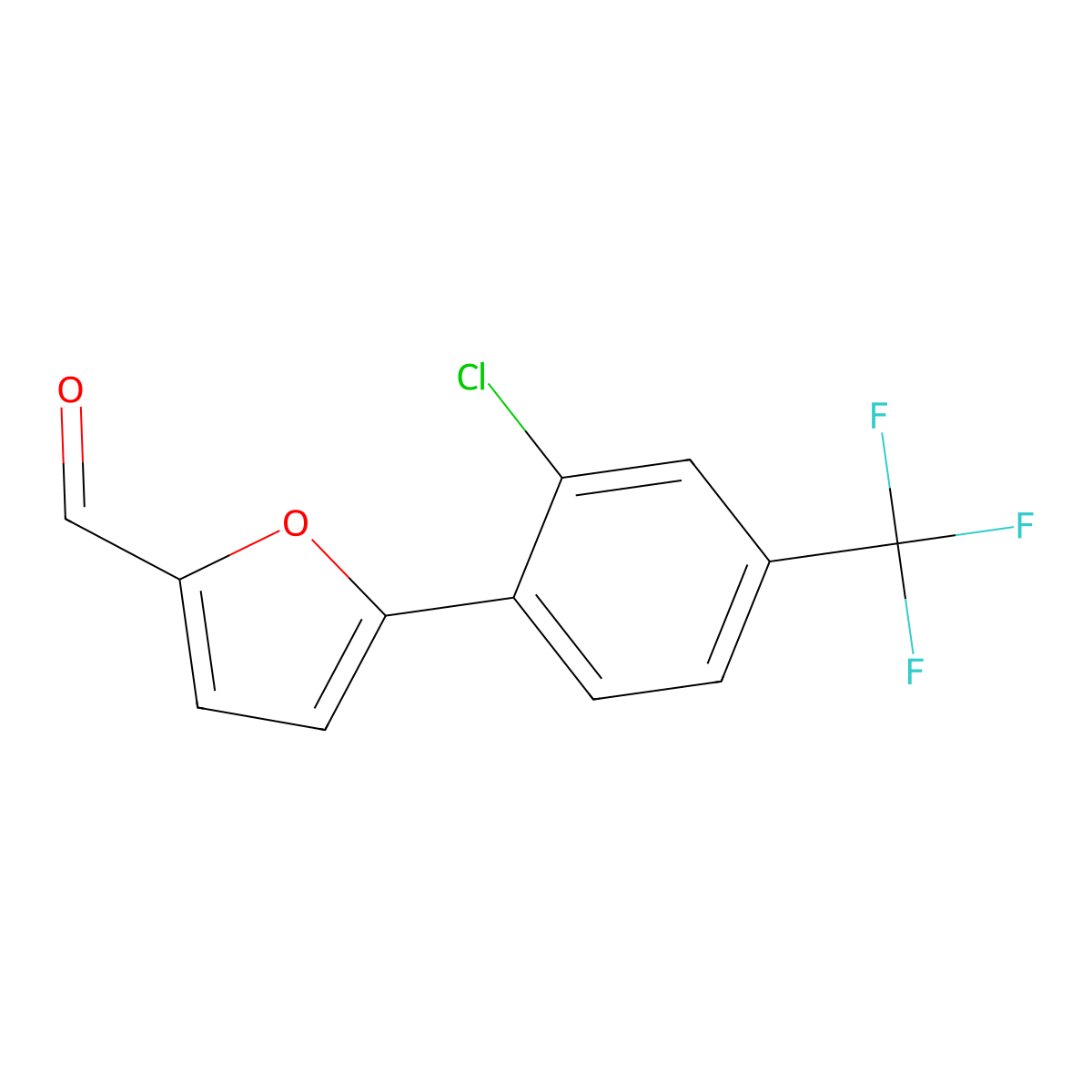 5-(2-Chloro-4-(trifluoromethyl)phenyl)-2-furancarboxaldehyde molecular structure, CAS 306936-04-9