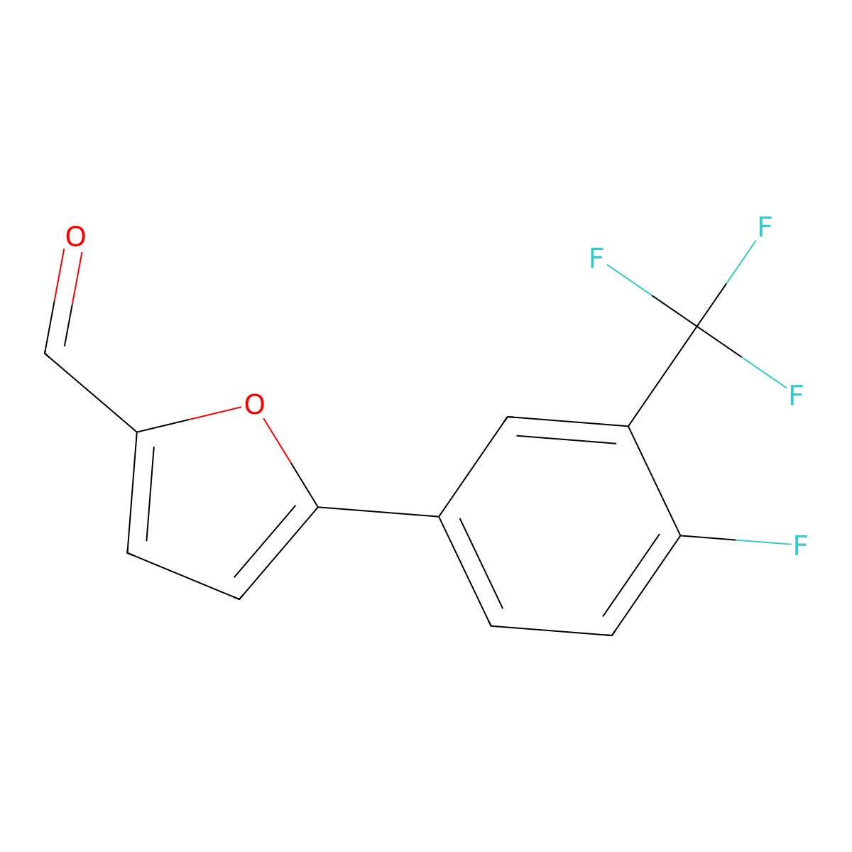 5-[4-Fluoro-3-(trifluoromethyl)phenyl]furan-2-carbaldehyde molecular structure, CAS 306936-05-0