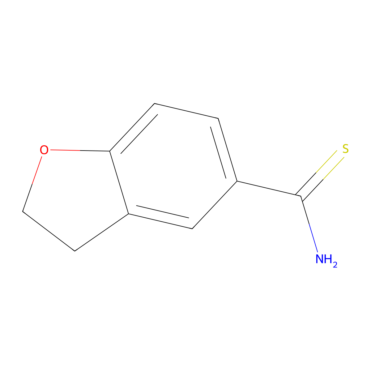 2,3-Dihydro-1-benzofuran-5-carbothioamide molecular structure, CAS 306936-08-3