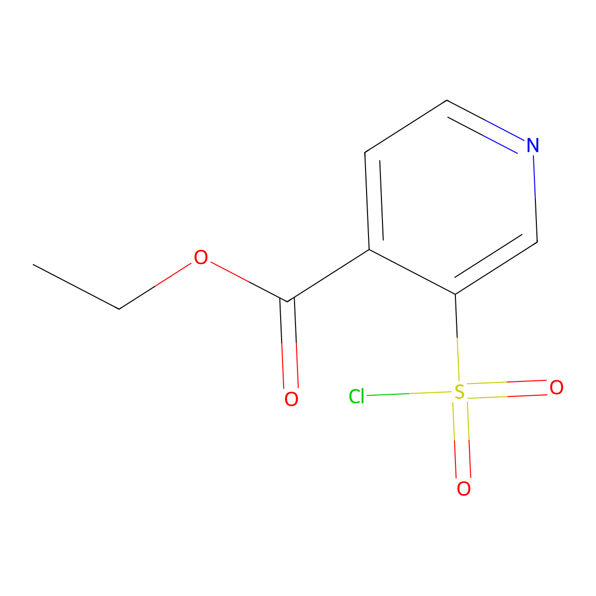 Ethyl 3-(chlorosulfonyl)isonicotinate molecular structure, CAS 306936-12-9