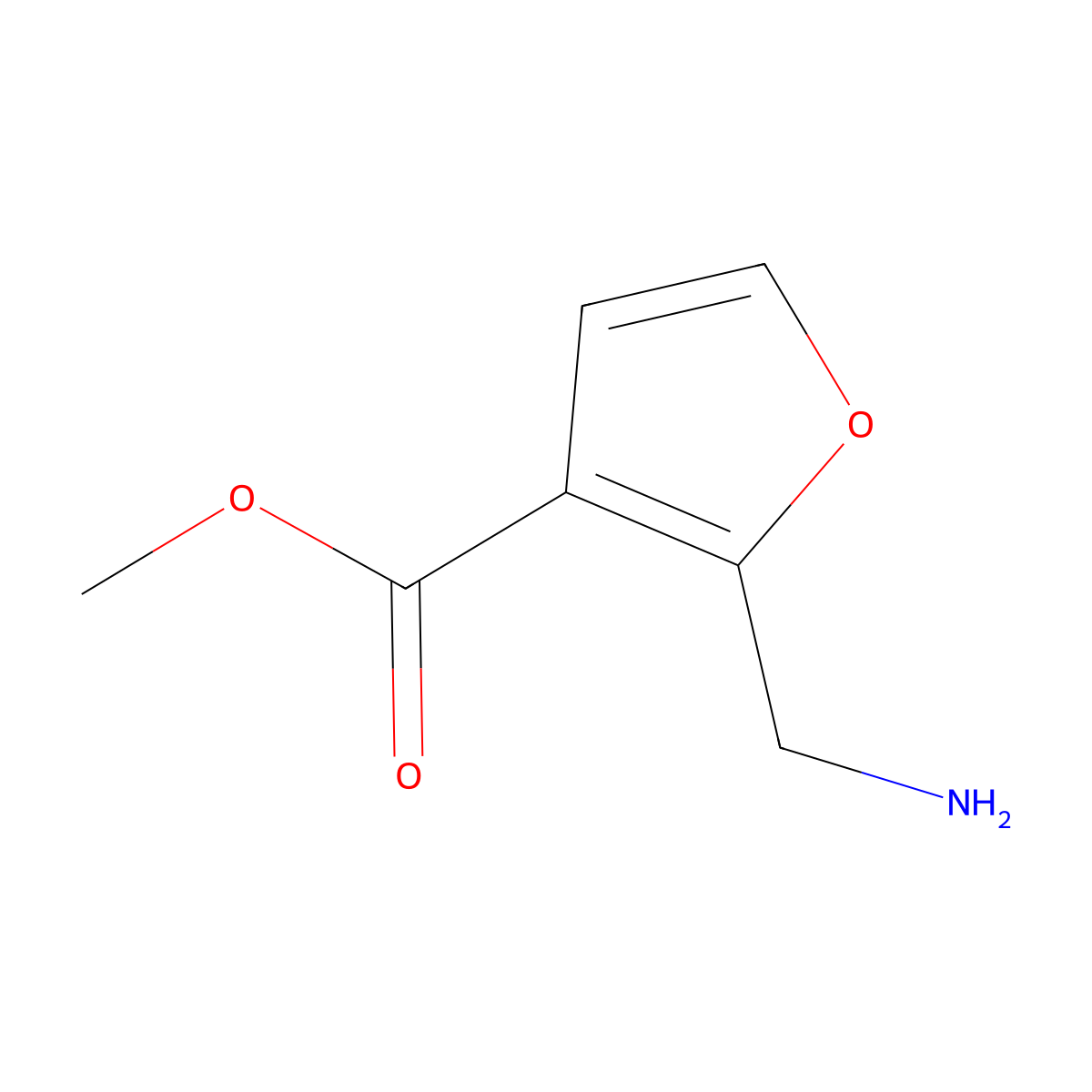 Methyl 2-(aminomethyl)furan-3-carboxylate molecular structure, CAS 306936-50-5