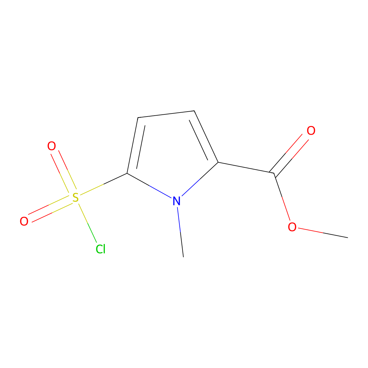 Methyl 5-(chlorosulfonyl)-1-methyl-1H-pyrrole-2-carboxylate molecular structure, CAS 306936-53-8