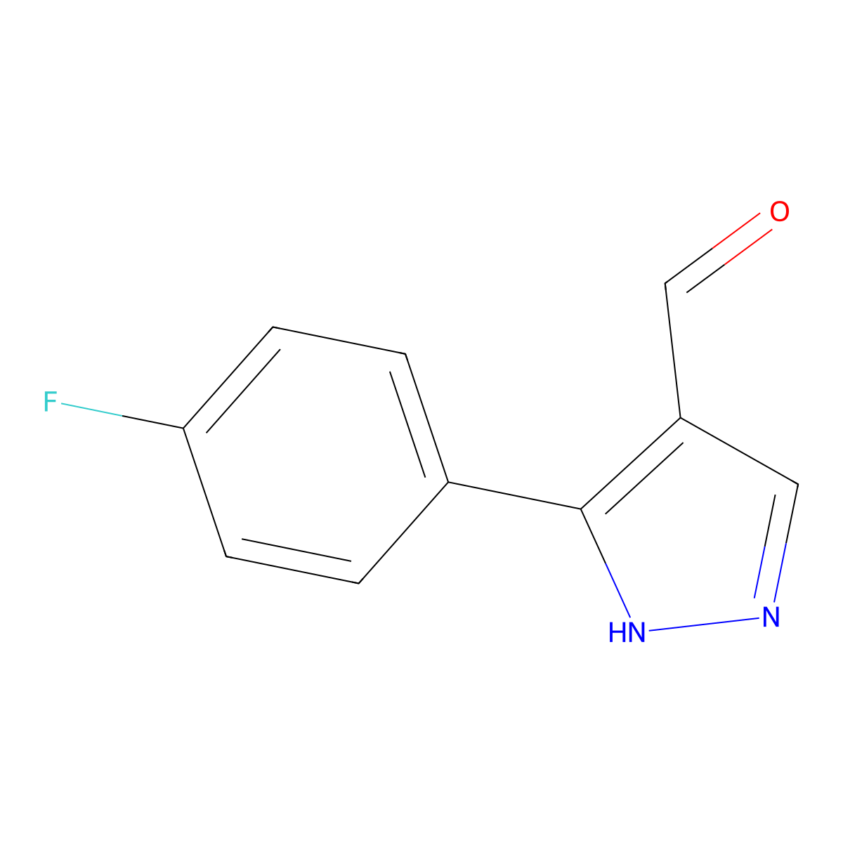 3-(4-Fluorophenyl)-1H-pyrazole-4-carboxaldehyde molecular structure, CAS 306936-57-2