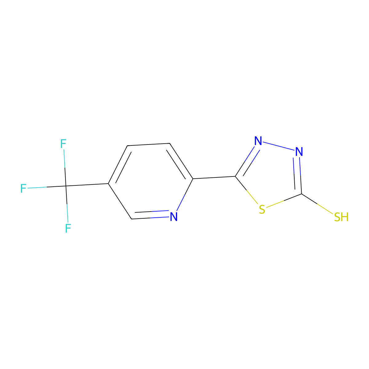 5-[5-(Trifluoromethyl)pyridin-2-YL]-1,3,4-thiadiazole-2-thiol molecular structure, CAS 306936-73-2