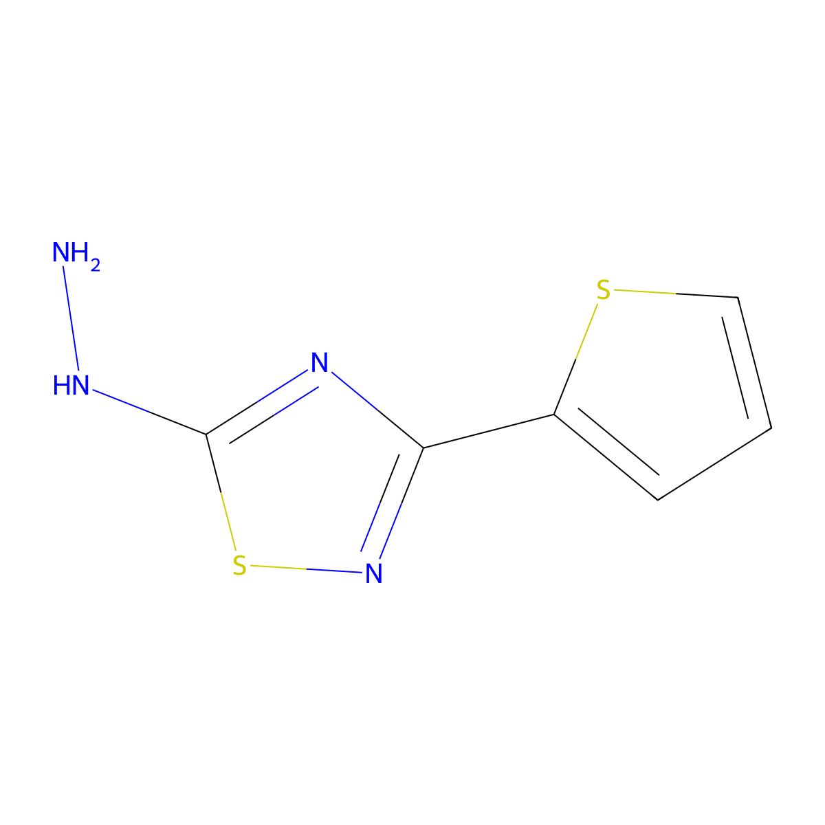 5-Hydrazinyl-3-(thiophen-2-yl)-1,2,4-thiadiazole molecular structure, CAS 306936-74-3
