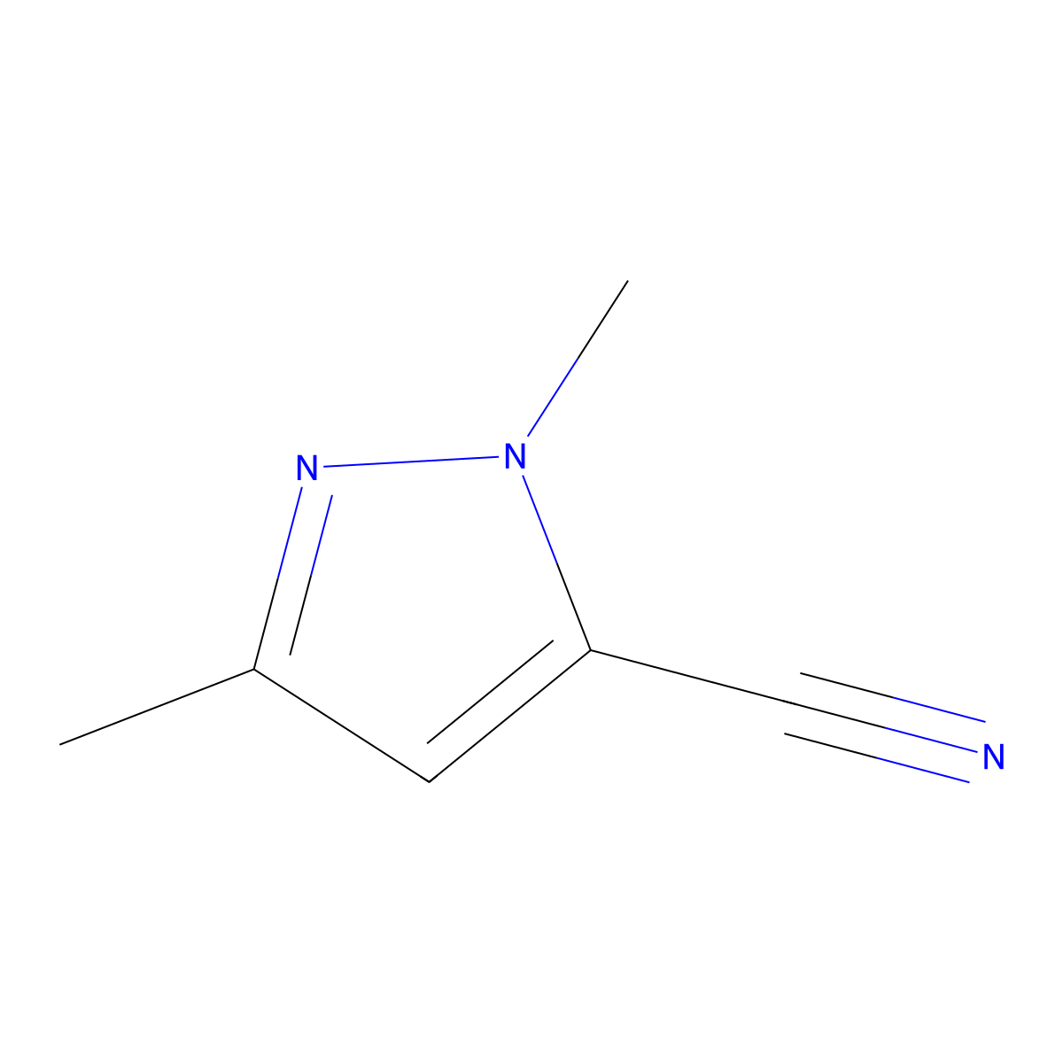 1,3-Dimethyl-1H-pyrazole-5-carbonitrile molecular structure, CAS 306936-77-6