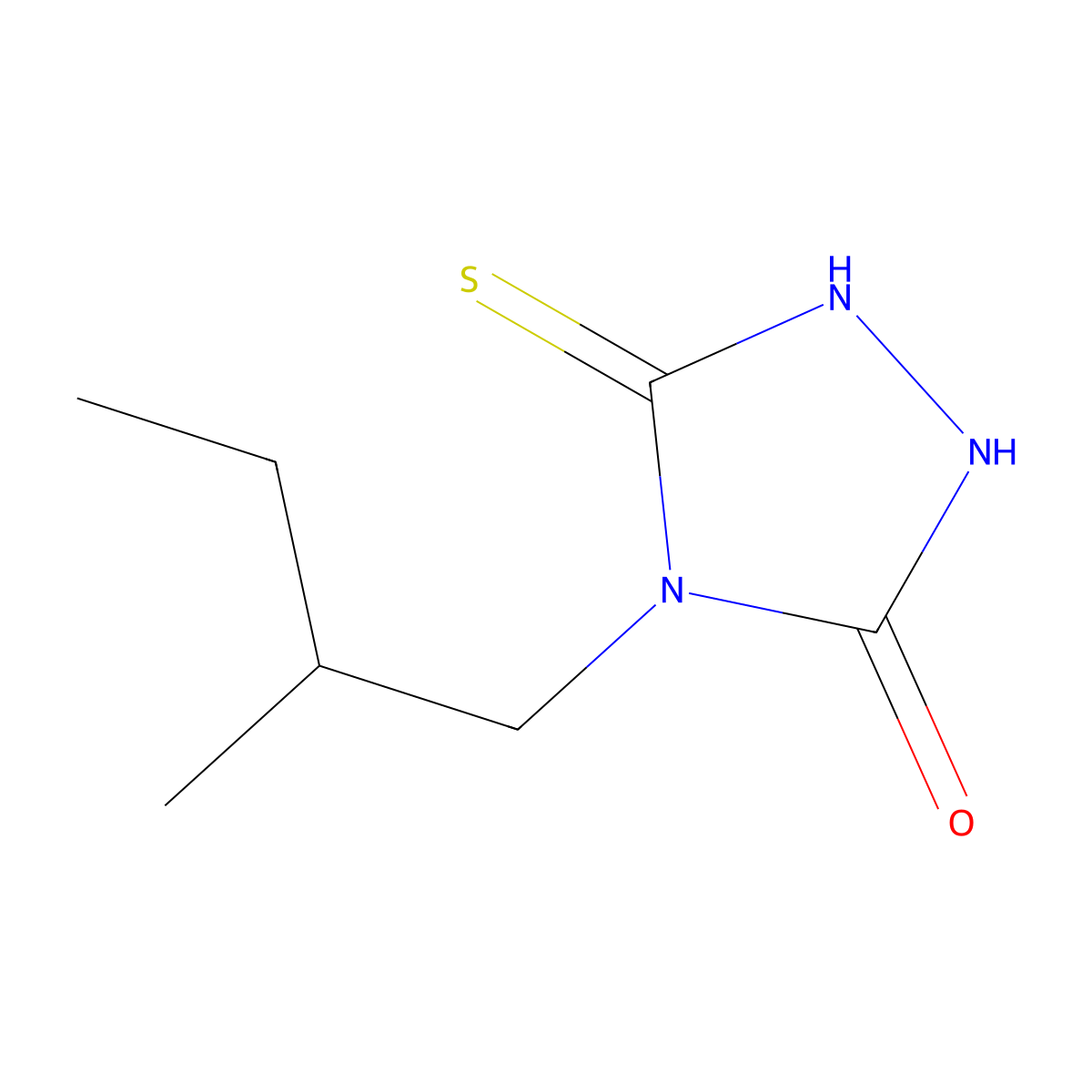 5-Mercapto-4-(2-methylbutyl)-4H-1,2,4-triazol-3-OL molecular structure, CAS 306936-78-7