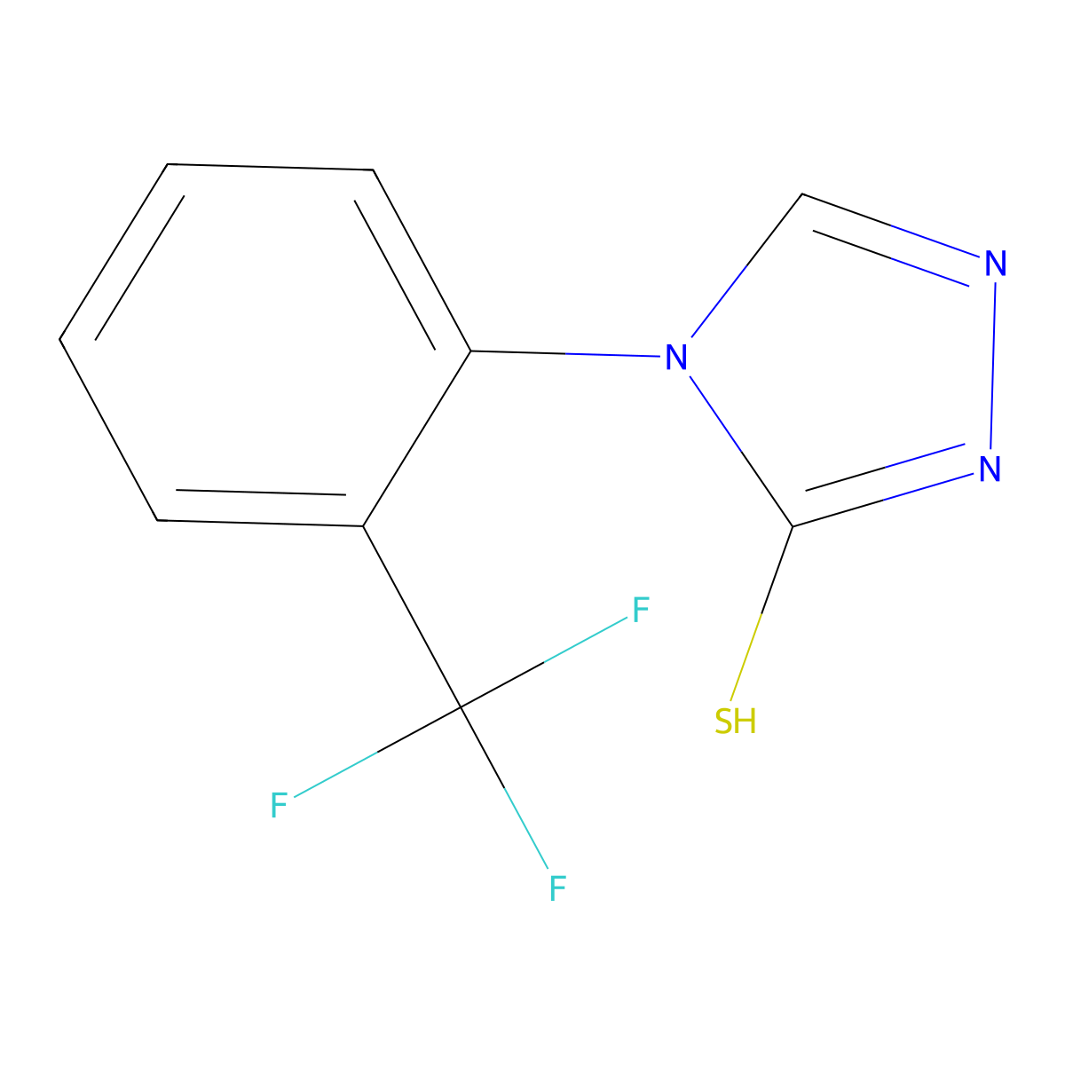 4-[2-(trifluoromethyl)phenyl]-4H-1,2,4-triazole-3-thiol molecular structure, CAS 306936-80-1