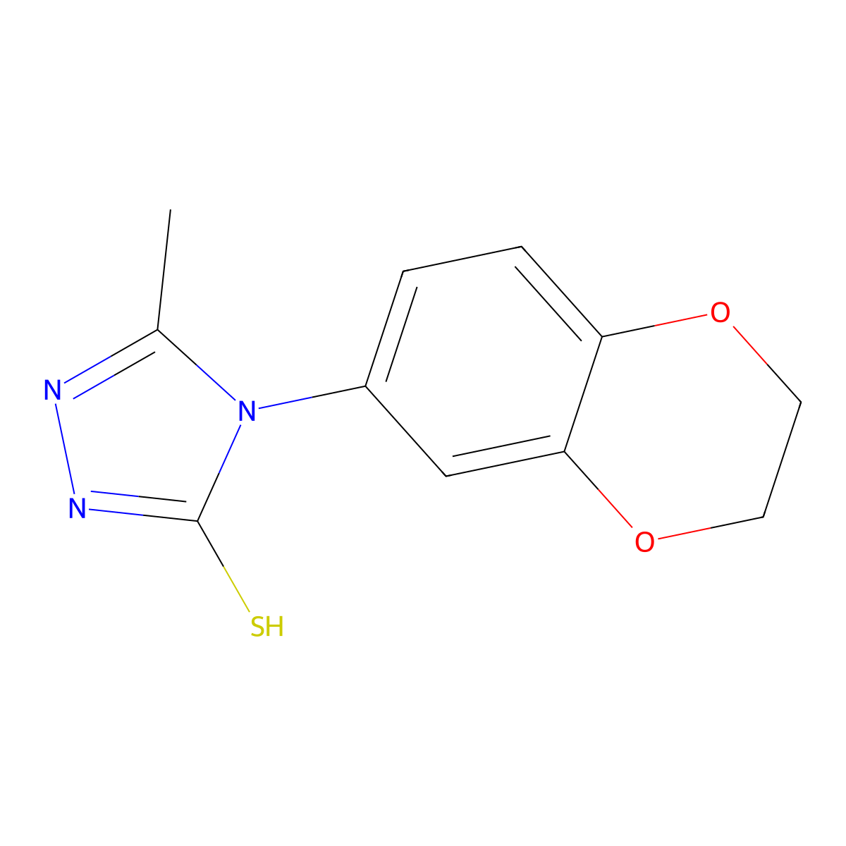 4-(2,3-dihydro-1,4-benzodioxin-6-yl)-5-methyl-4H-1,2,4-triazole-3-thiol molecular structure, CAS 306936-85-6