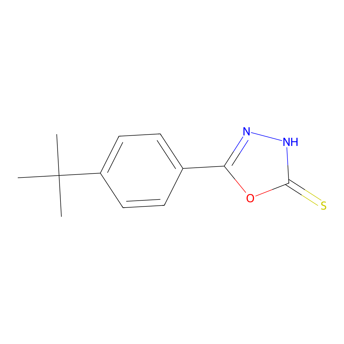 5-(4-Tert-butylphenyl)-1,3,4-oxadiazole-2-thiol molecular structure, CAS 306936-90-3