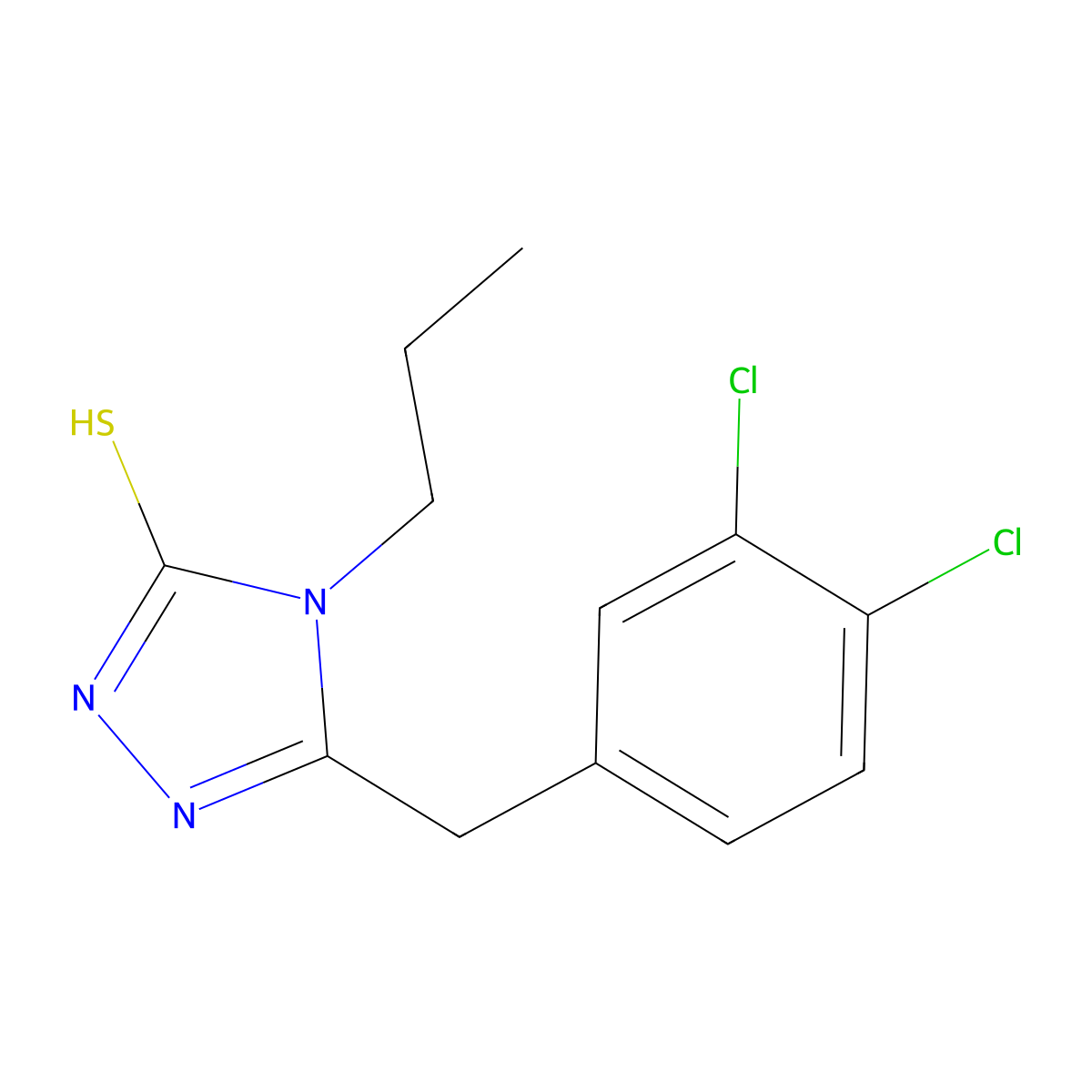 5-(3,4-Dichlorobenzyl)-4-propyl-1,2,4-triazole-3-thiol molecular structure, CAS 306936-92-5