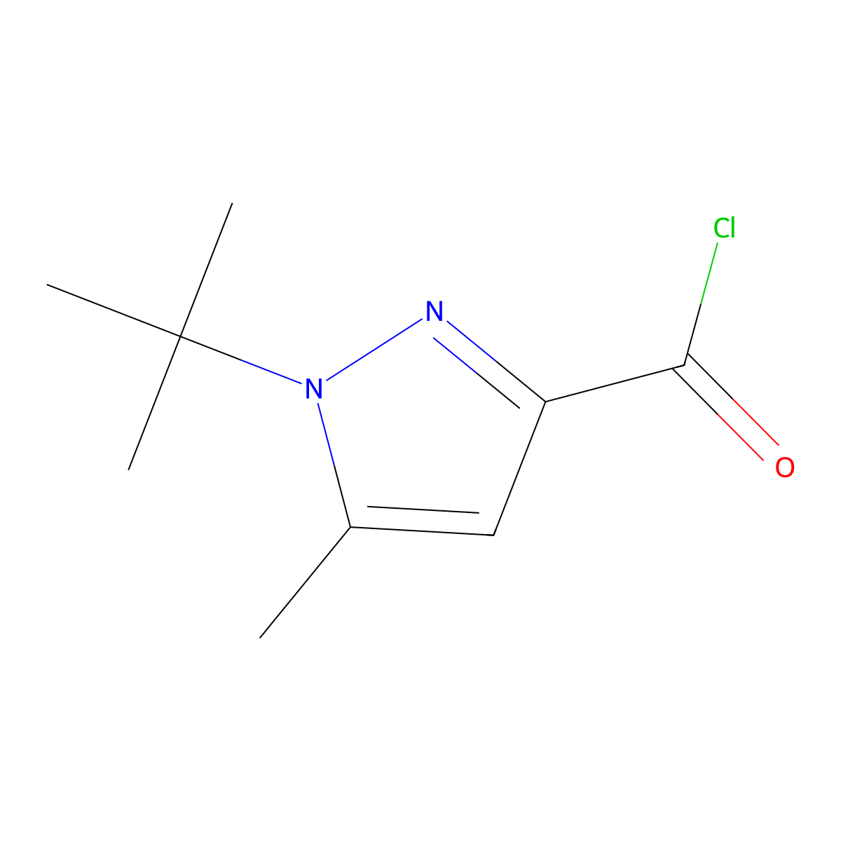 1-tert-Butyl-5-methyl-1H-pyrazole-3-carbonyl chloride molecular structure, CAS 306936-94-7
