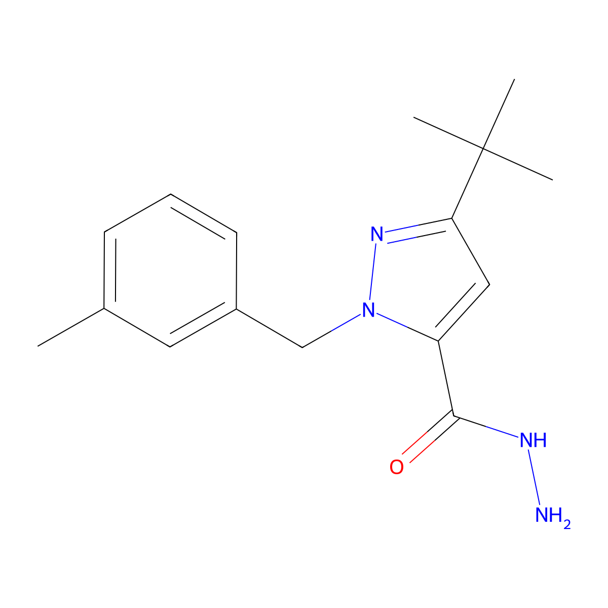 3-(Tert-butyl)-1-(3-methylbenzyl)-1h-pyrazole-5-carbohydrazide molecular structure, CAS 306937-06-4