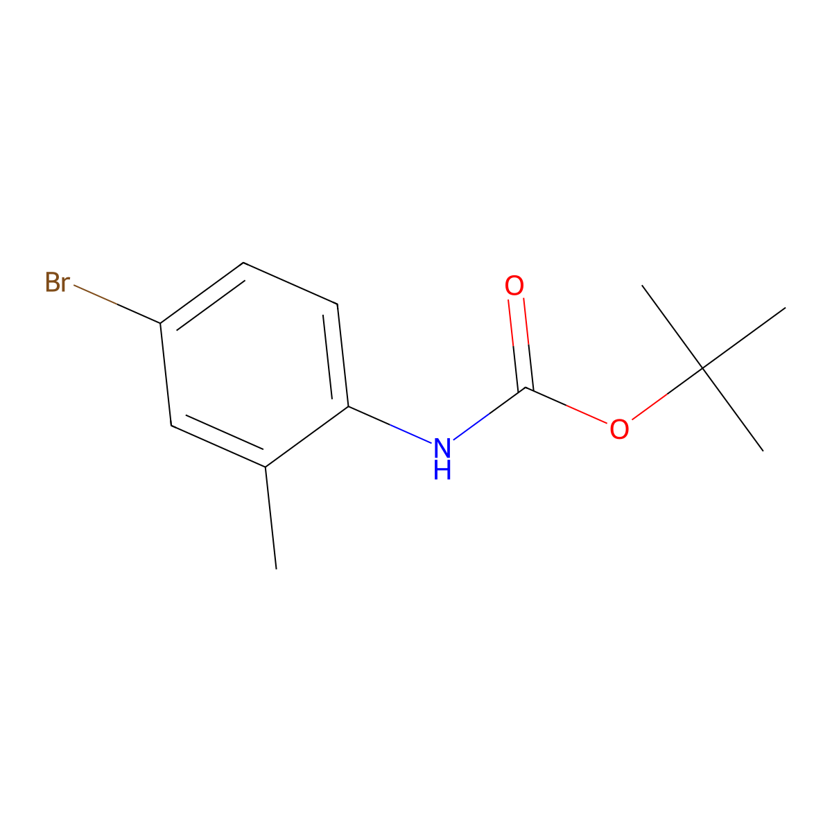 tert-Butyl (4-bromo-2-methylphenyl)carbamate molecular structure, CAS 306937-14-4