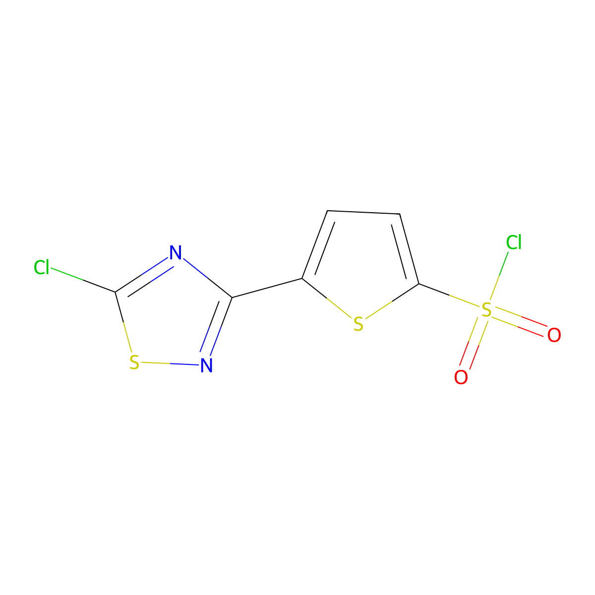 5-(5-chloro-1,2,4-thiadiazol-3-yl)thiophene-2-sulfonyl Chloride molecular structure, CAS 306937-21-3
