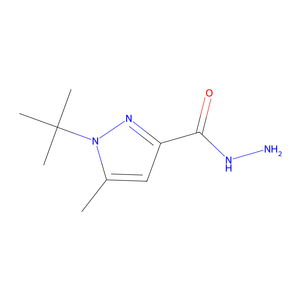 1-(Tert-butyl)-5-methyl-1h-pyrazole-3-carbohydrazide molecular structure, CAS 306937-23-5