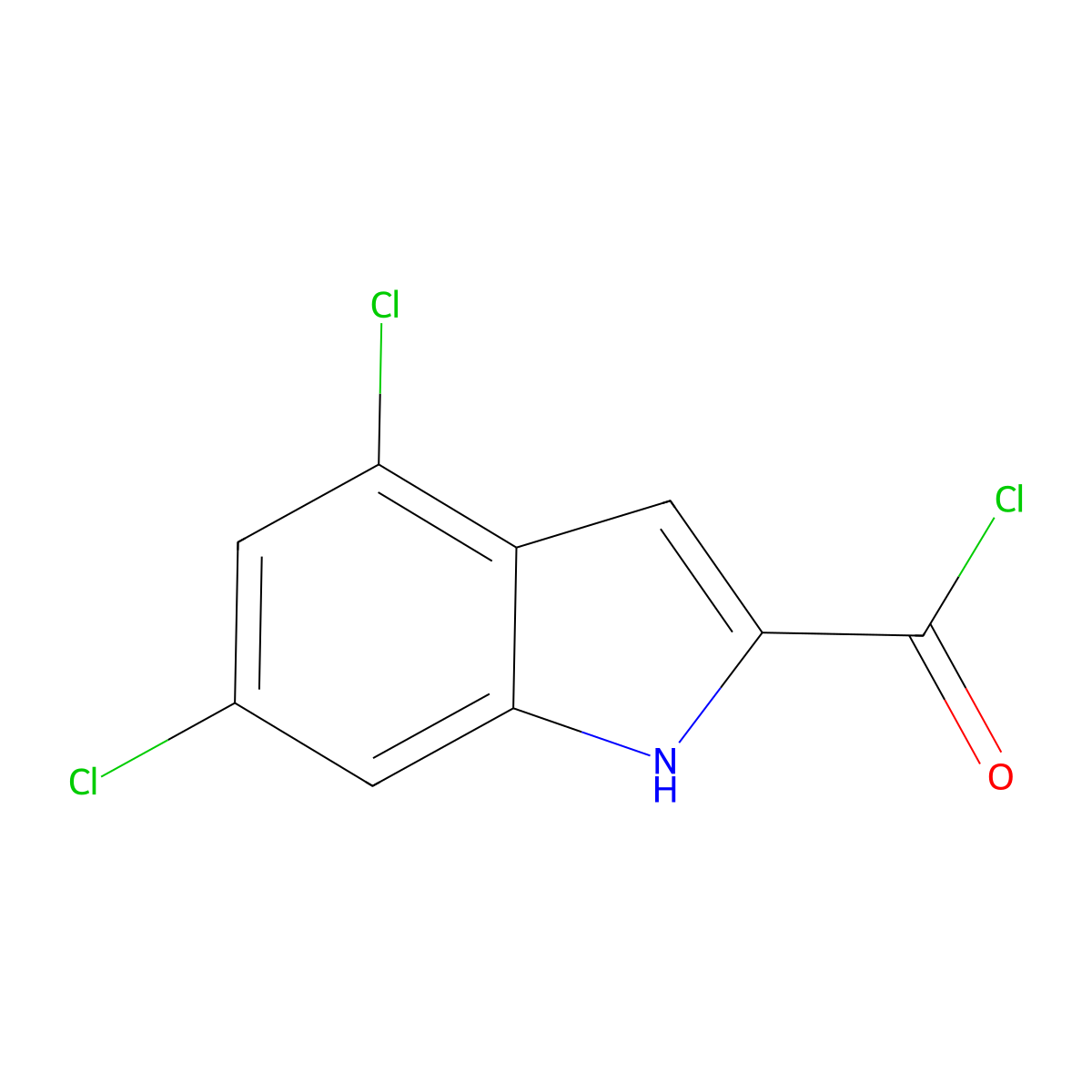 4,6-dichloro-1H-indole-2-carbonyl chloride molecular structure, CAS 306937-25-7
